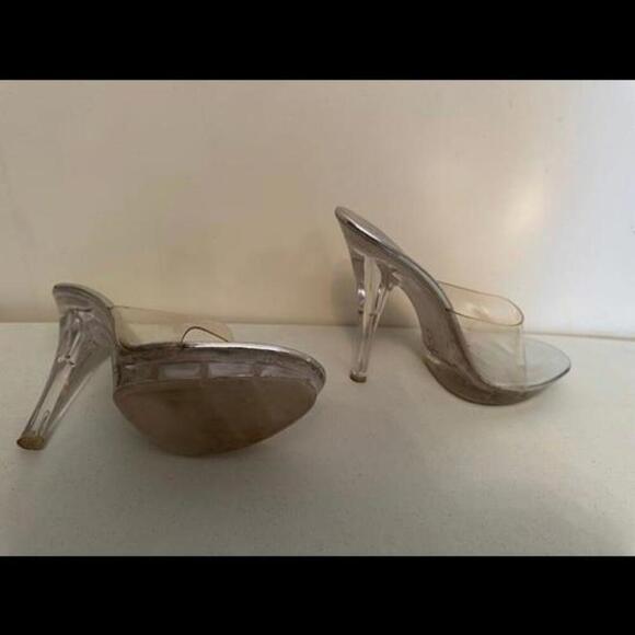 Sandals  thatshowcase a stunning stiletto heel that is transparent Pierre Dummas - Picture 2 of 3